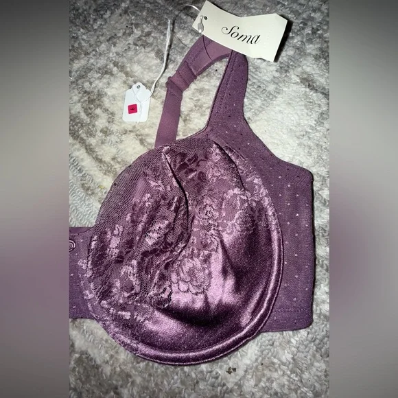 Soma ❤️BNWT❤️ Deep Purple Lace Stunning Support Unlined Bra - Picture 4 of 7